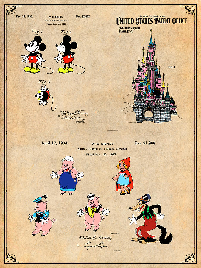 disney patent prints