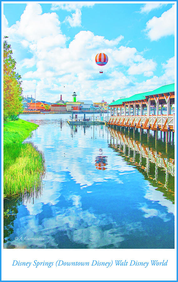 Disney Springs Boat Dock and Balloon Ride Photograph by A Macarthur Gurmankin
