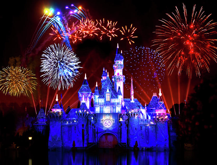 Disneyland 60th Anniversary Fireworks Photograph by Mark Andrew Thomas