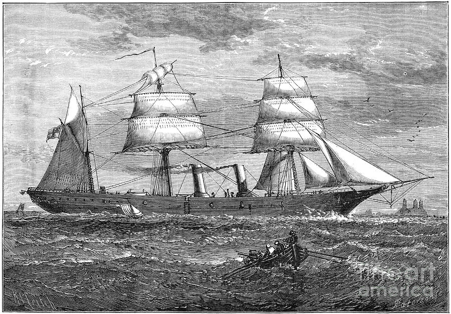 Dispatch Vessel Hms Iris, C1880 Drawing by Print Collector