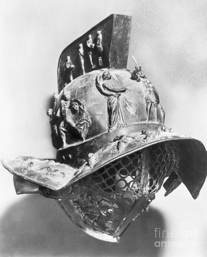 Display Of Gladiator Helmet Photograph by Bettmann