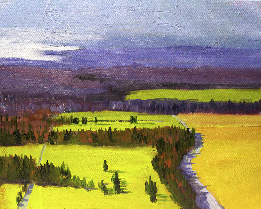 Distance Landscape Painting by Nancy Merkle