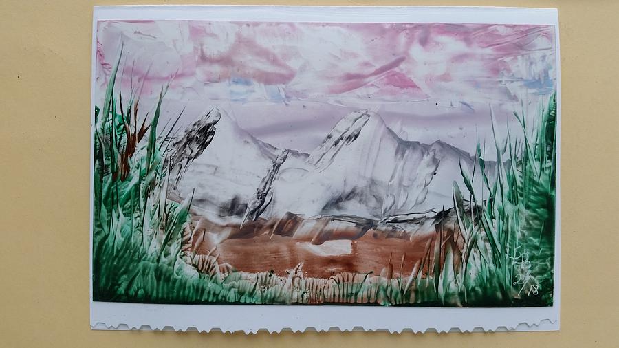 Distant impressionistic mountains by Lorraine Bradford Distant impressionistic mountains by Lorraine Bradford