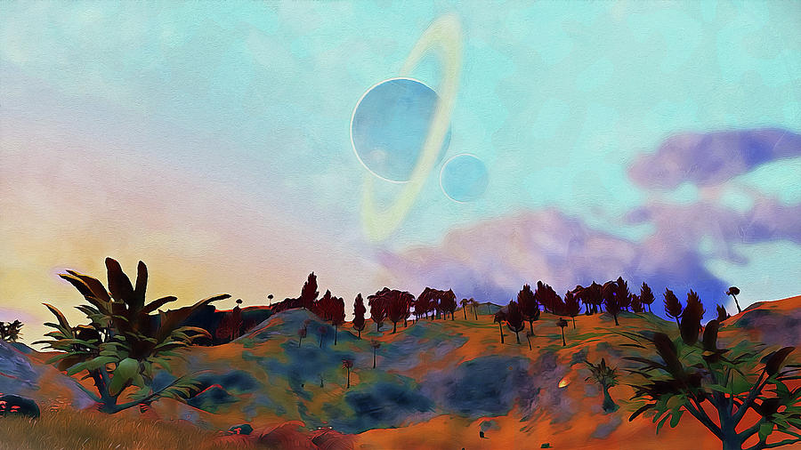 Distant Worlds - 05 Painting by AM FineArtPrints