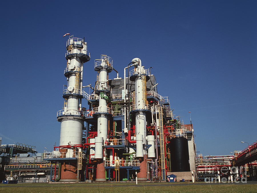 Distillation Towers At A Chemical Factory Photograph by Rosenfeld Images Ltd/science Photo Library
