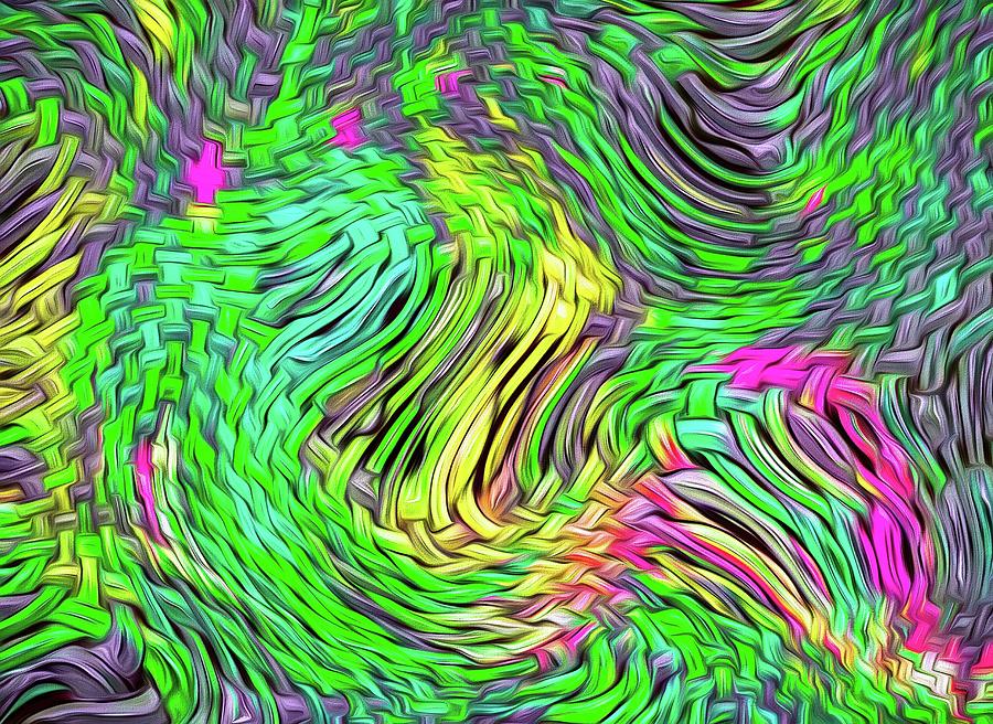 Distortion Chaos Green Digital Art by Don Northup