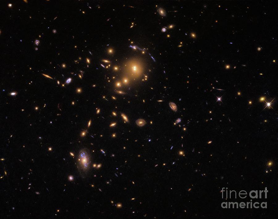 Distortion Of Light From Distant Galaxies By Galaxy Cluster Photograph by Nasa/esa/stsci/science Photo Library