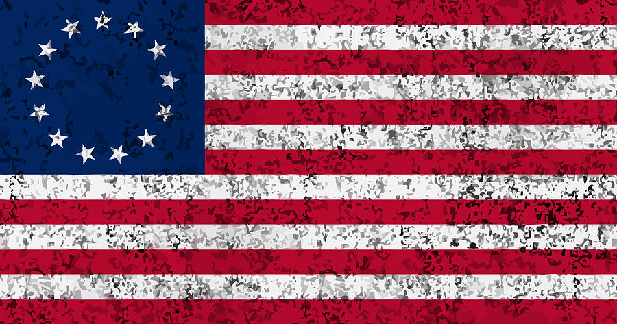 Independence Day Digital Art - Distressed Betsy Ross Flag by War Is Hell Store
