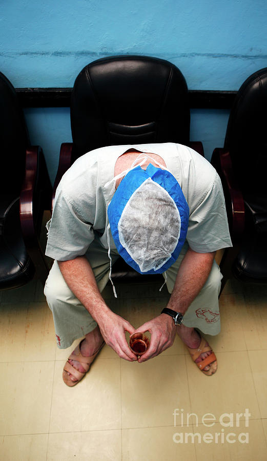 Distressed Surgeon Photograph by Science Photo Library Distressed Surgeon Photograph by Science Photo Library