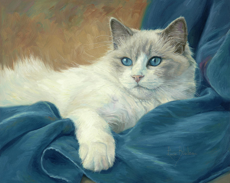 Cat Painting - Diva by Lucie Bilodeau