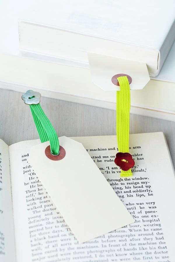 Diy Bookmarks Made Of Elastic Bands And Buttons Photograph by Franziska ...
