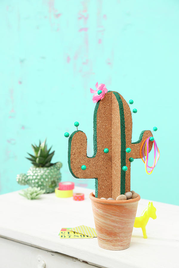 Diy Cactus-shaped Pin Board Photograph by Thordis Rggeberg