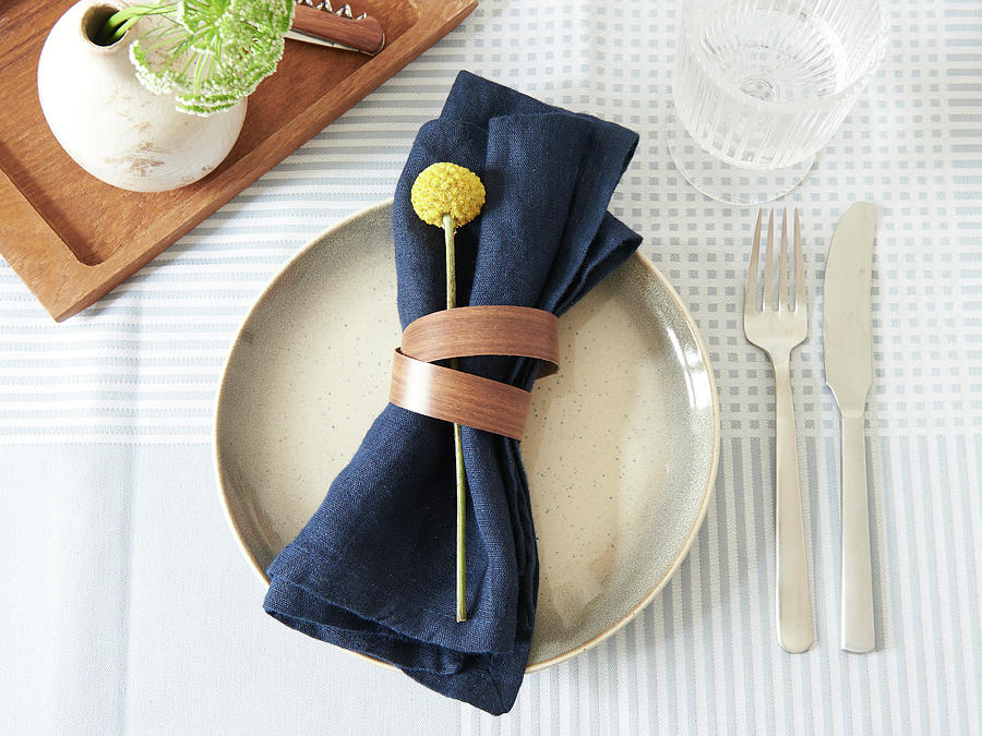 Diy Napkin Ring Made From Edging Strip Photograph by Hsfoto