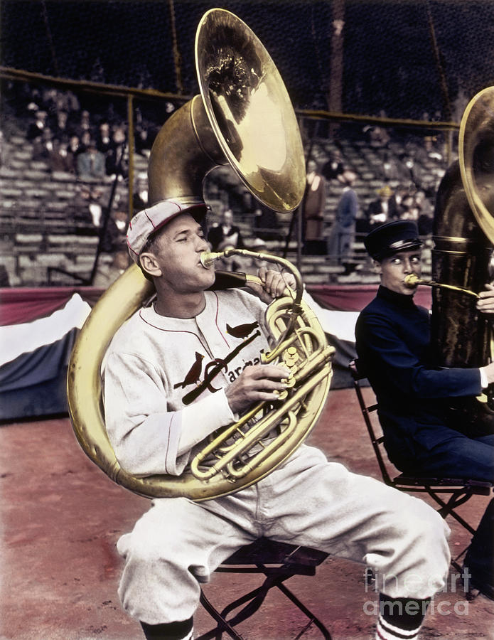 Dizzy Dean Playing The Sousaphone Photograph by Bettmann