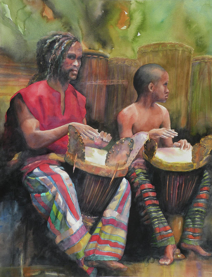 Music Painting - Djembe Junior by Suzanne Accetta
