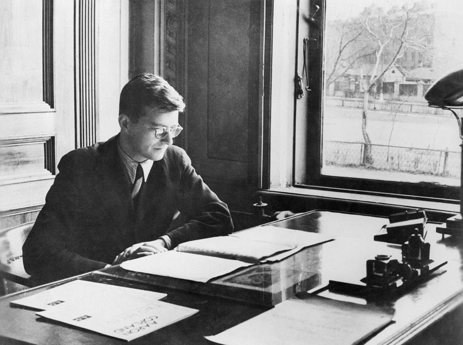 Dmitri Shostakovich Sitting At Desk Photograph by Bettmann