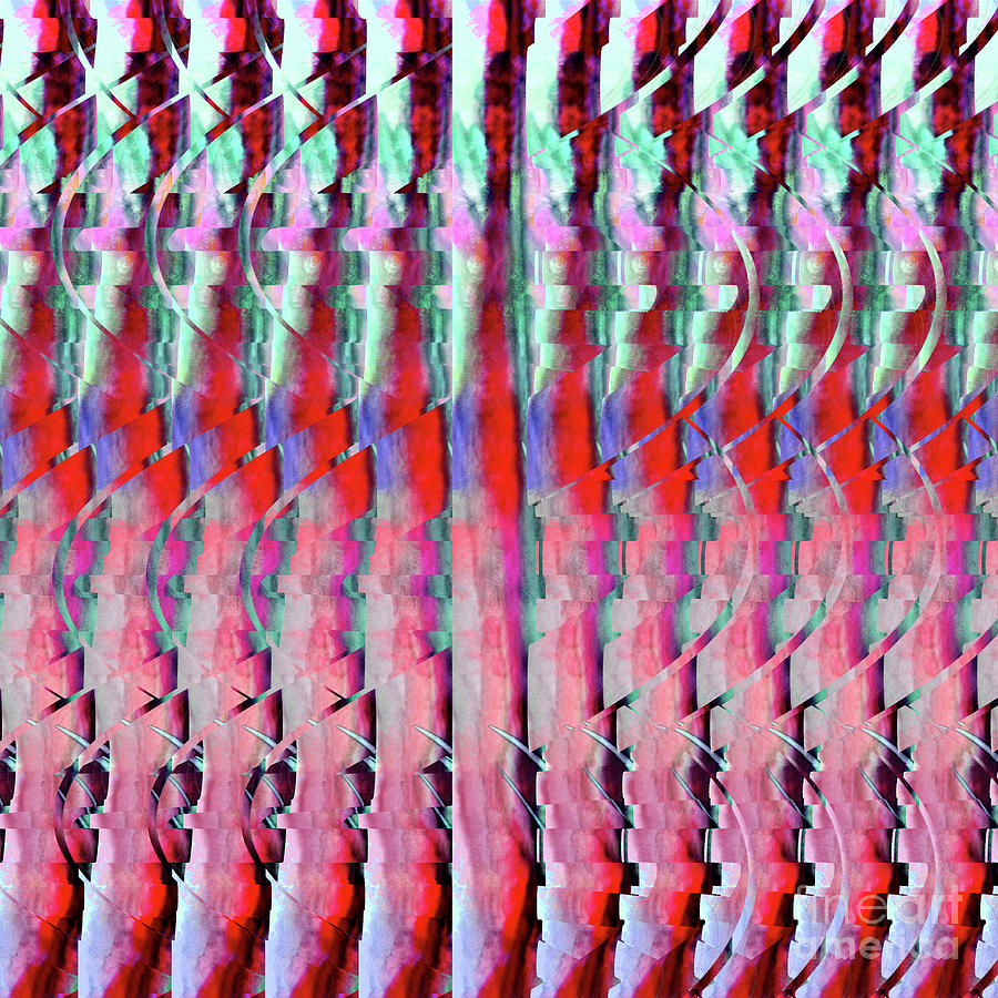 DNA Autostereogram Qualias Grass Red Digital Art by Russell Kightley