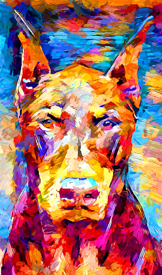 Nature Painting - Doberman 3 by Chris Butler