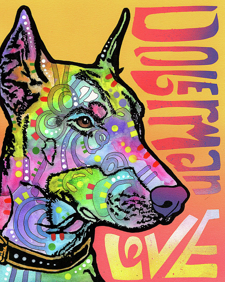 Animal Mixed Media - Doberman Luv by Dean Russo