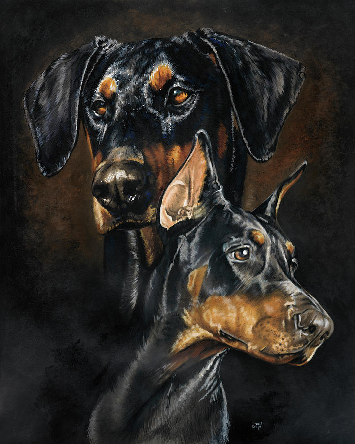 Animal Painting - Doberman Pinscher by Barbara Keith