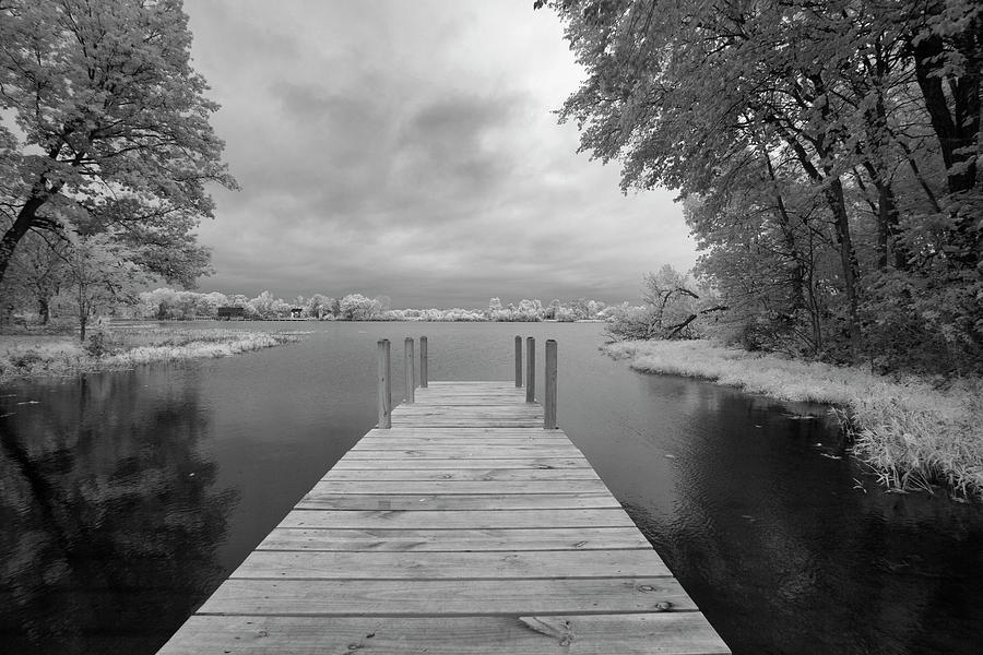Dock Photograph - Dock At St. Joseph River, Centreville, Michigan 13-ir by Monte Nagler