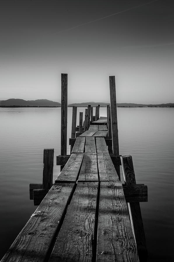 Black And White Photograph - Dock to Sea by Ralph Vazquez