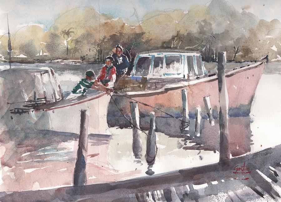 Docking in the Bay Painting by Gaston McKenzie