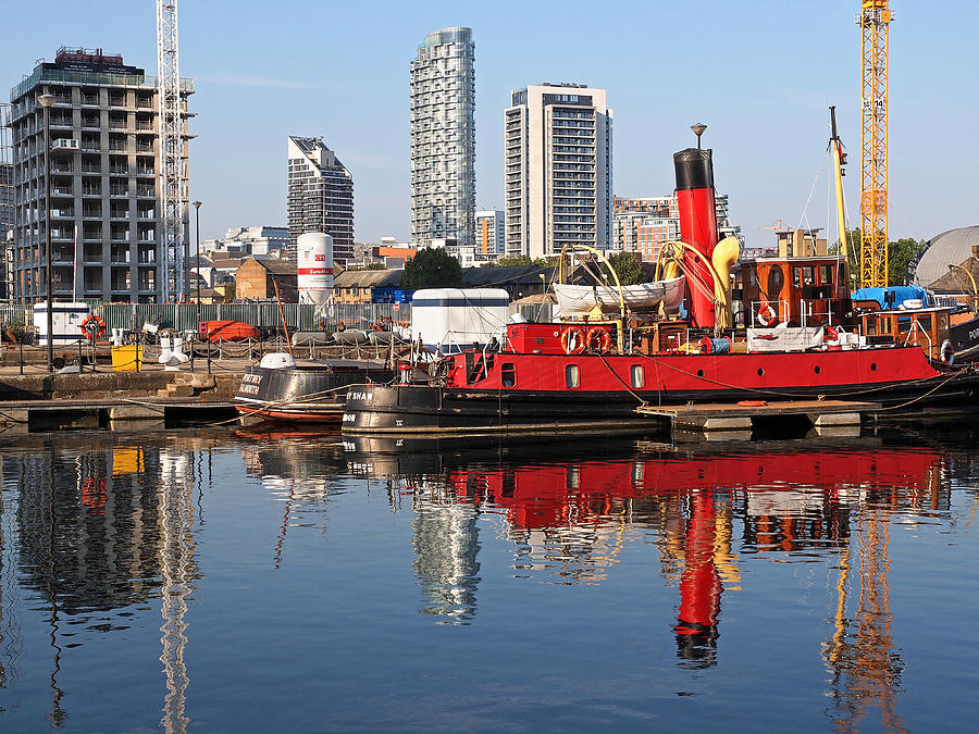 Docklands Boats And Construction Photograph by Gill Billington