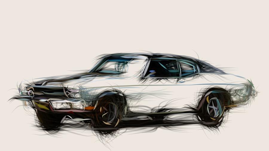 Dodge Challenger RT SE Draw Digital Art by CarsToon Concept