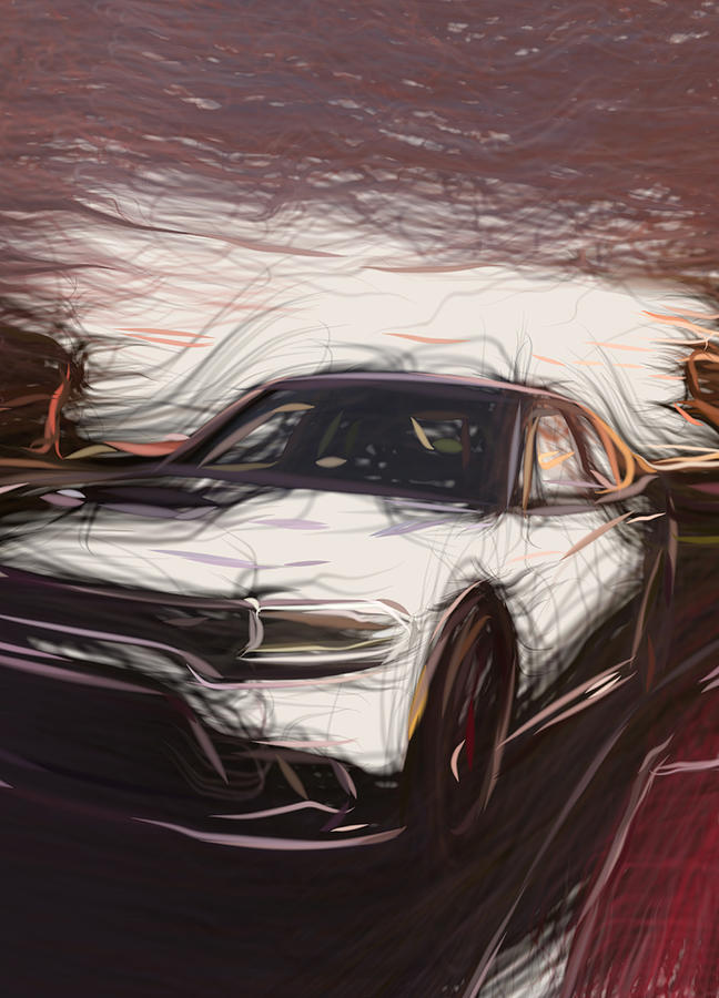 Dodge Charger Srt Drawing Digital Art by CarsToon Concept - Fine Art ...