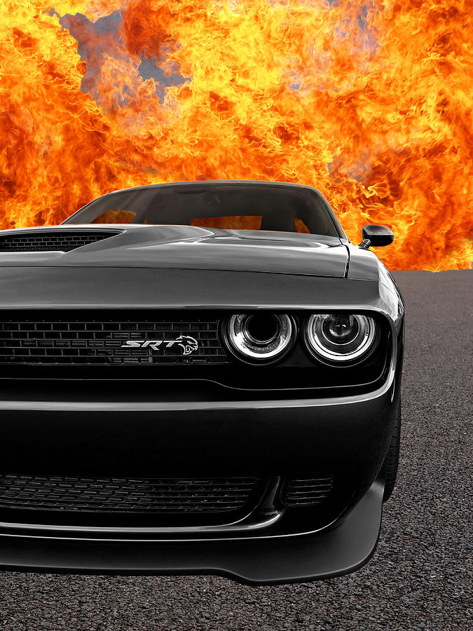 Dodge Hellcat SRT With Flames Photograph by Gill Billington