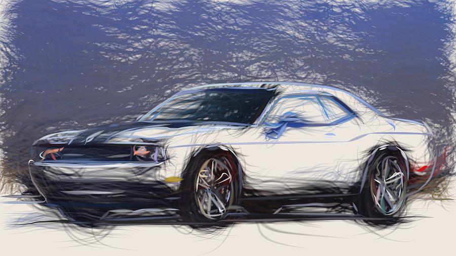Dodge Viper SRT10 ACR Draw Digital Art by CarsToon Concept