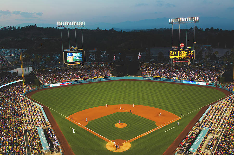 Dodger Stadium At Sunset Photograph by Mountain Dreams - Pixels