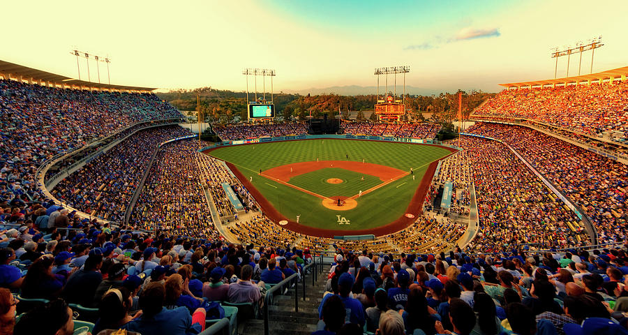 Los Angeles Dodgers Photograph - Dodger Stadium - Home Of The Los Angeles Dodgers by Mountain Dreams