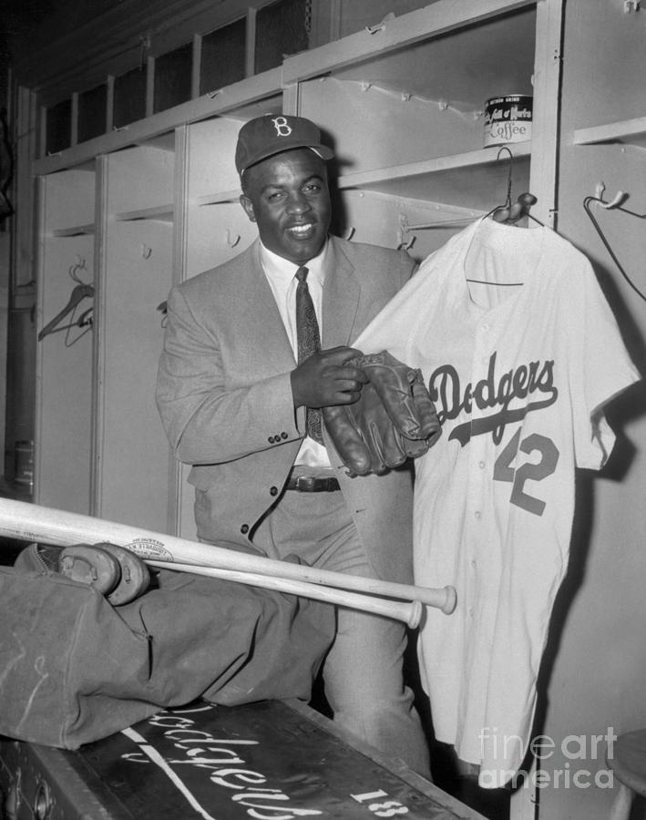 Dodgers Baseball Player Jackie Robinson Photograph by Bettmann