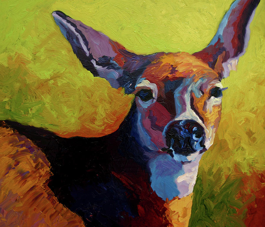 Animal Painting - Doe Look by Marion Rose
