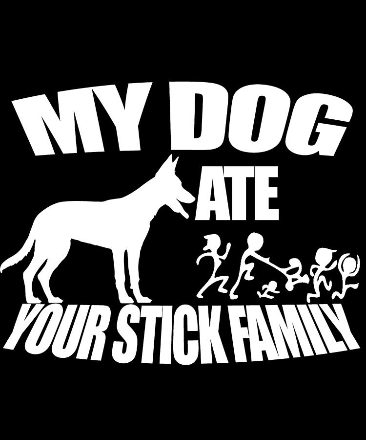stick family with dog