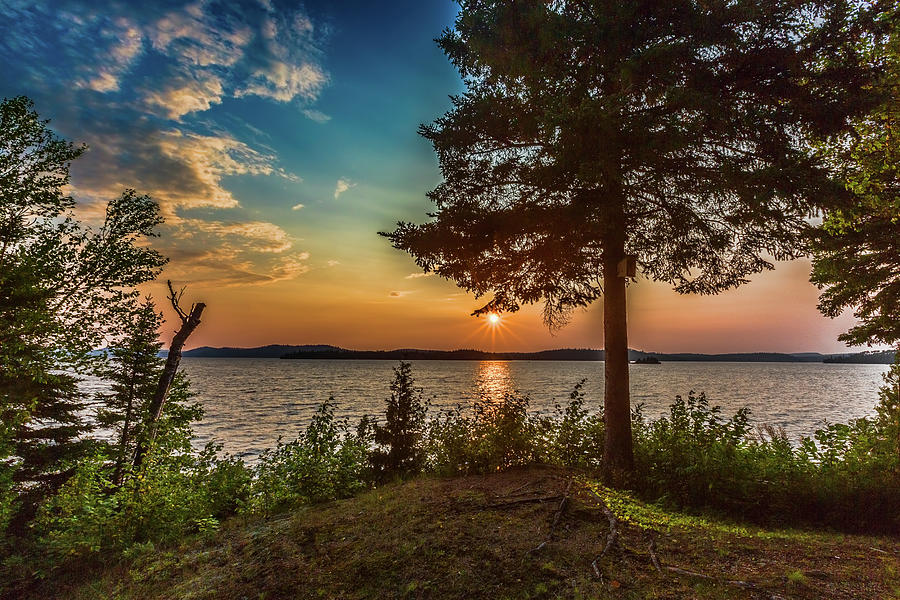  Dog  Lake Sunset Photograph by Joe Holley