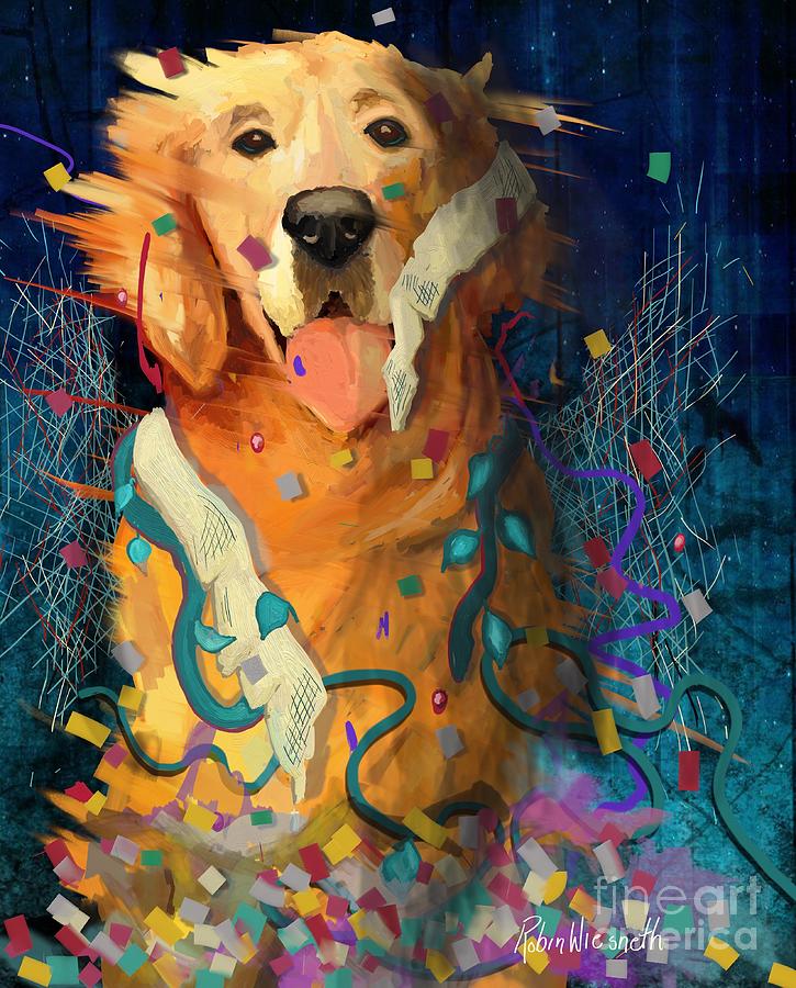 Dog Party Digital Art by Robin Wiesneth