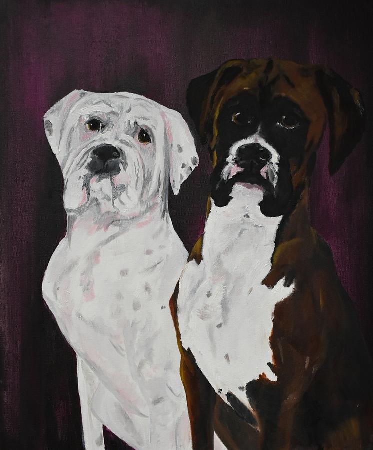 Dog Portraits Painting by Susan Voidets