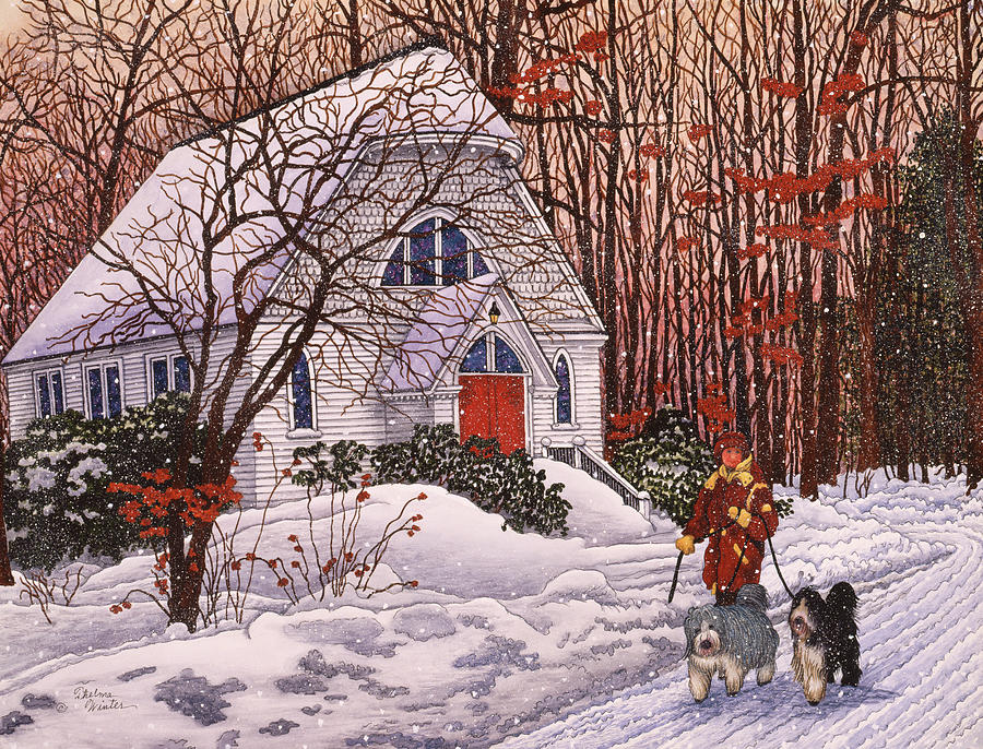 Dog Walk Painting by Thelma Winter | Fine Art America