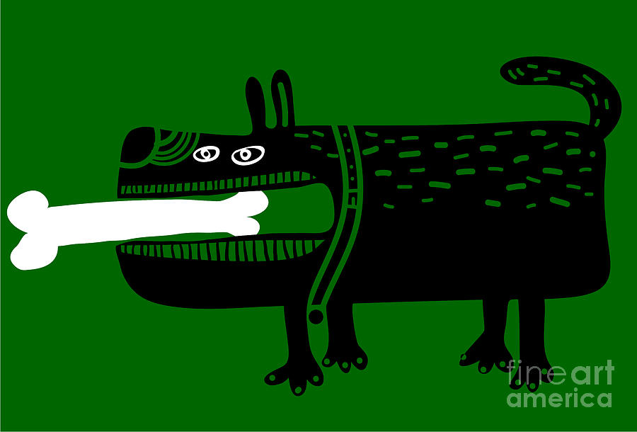 Entertainment Digital Art - Dog With A Big Bone In His Mouth by Complot Entertainment Digital Art - Dog With A Big Bone In His Mouth by Complot