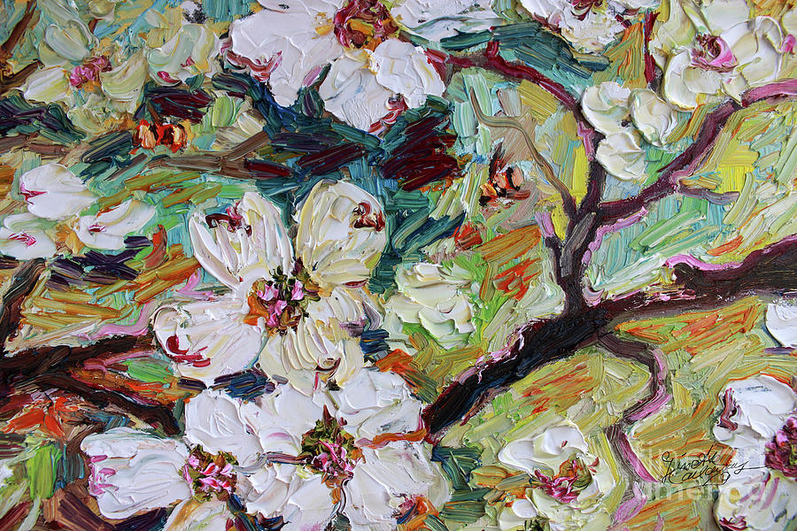 Dogwood Blossoms Oil Painting  Painting by Ginette Callaway
