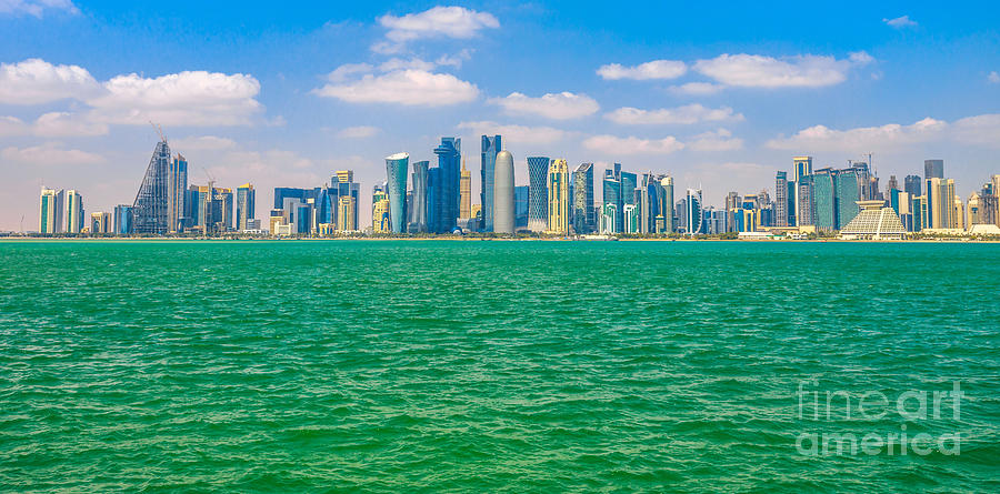 Doha downtown skyline Photograph by Benny Marty