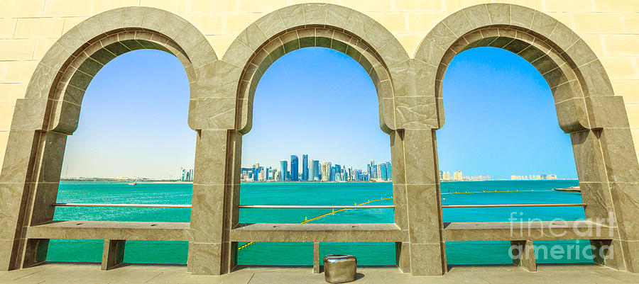 Doha West Bay panorama Photograph by Benny Marty