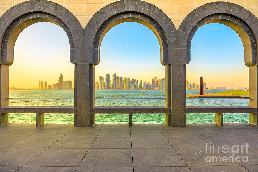 Doha West Bay skyline Photograph by Benny Marty