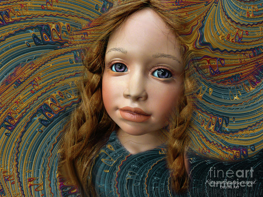 Doll face Mixed Media by Kira Bodensted