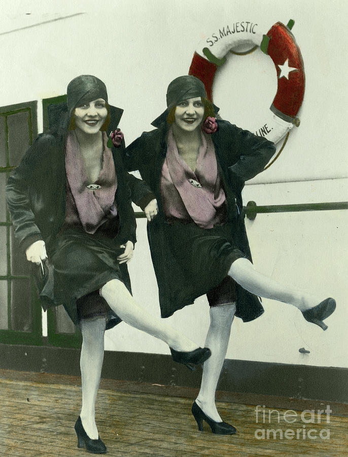 Dolly Sisters Aboard Ship Ss Majestic Photograph by Bettmann