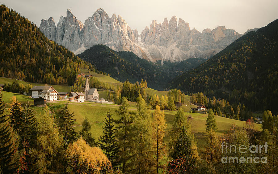 Mountain Photograph - Dolomites Gold by JR Photography