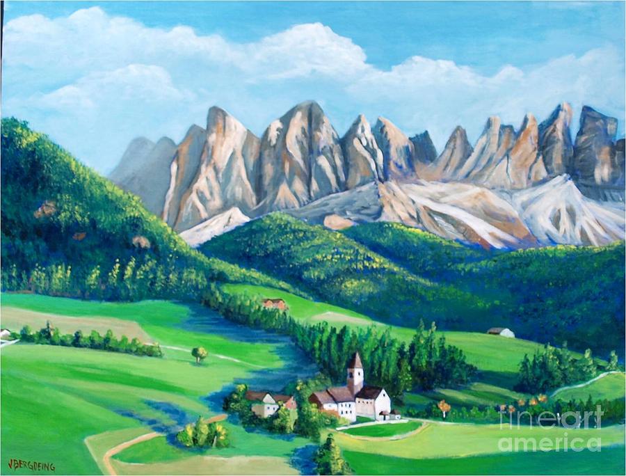 Dolomites, Italy Painting by Jean Pierre Bergoeing